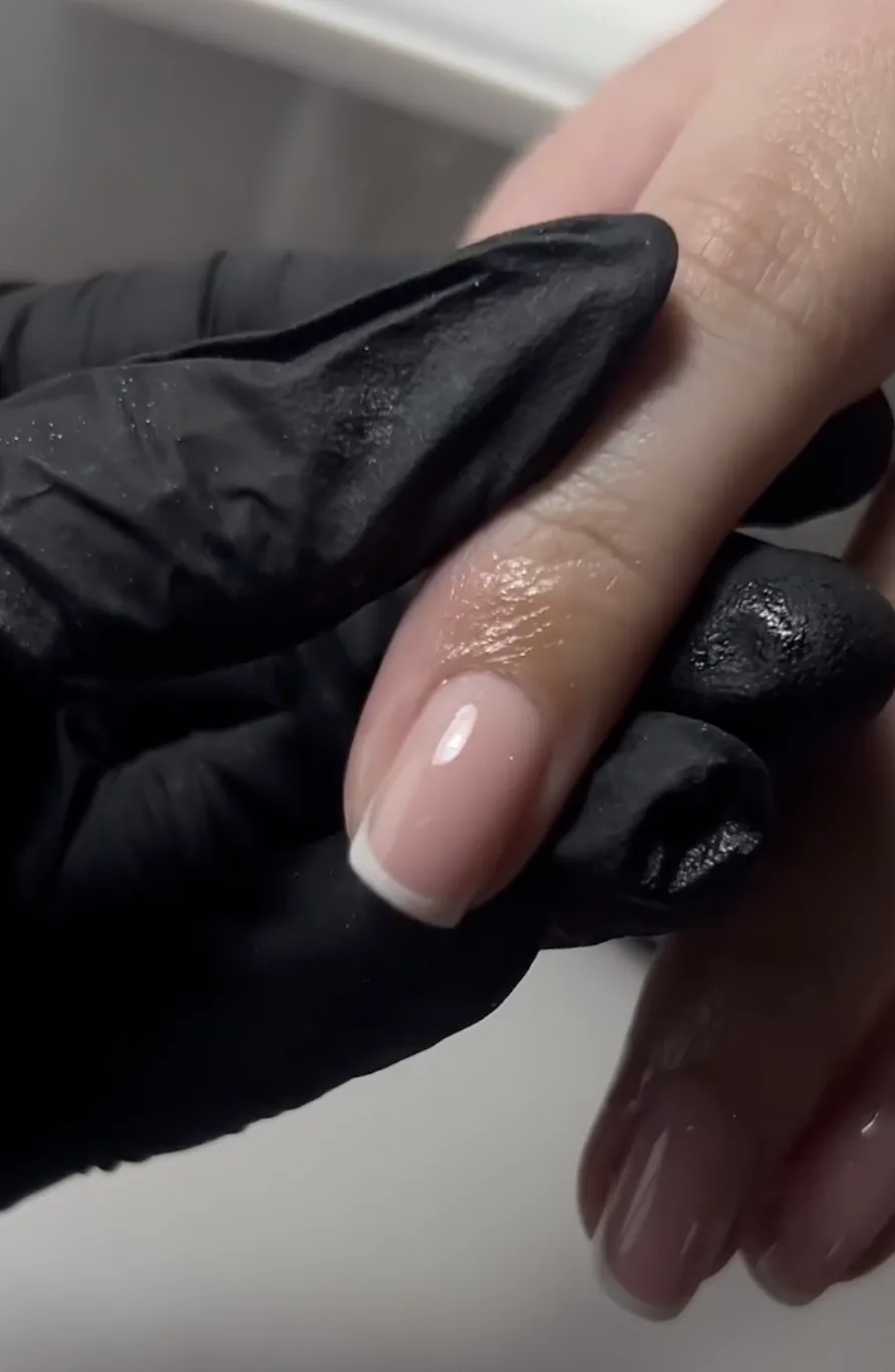 French manicure close-up